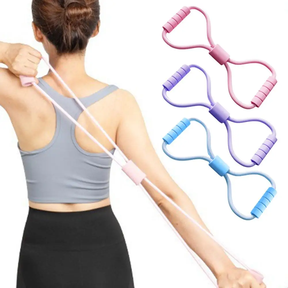 1Pc 8-word Type Resistance Band Stretch Fitness Elastic Exercise Belt Elastic Arm Band Yoga Women Equipment Fitn