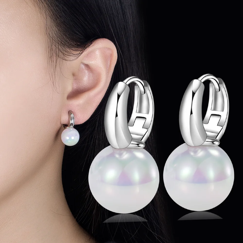 Crystal Zircon Real 925 Sterling Silver Earrings Channel Cubic Zirconia Silver Stud Earrings for Women Sterling Silver Jewelry