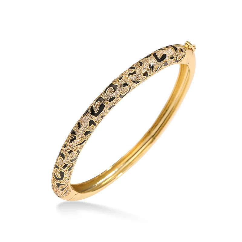 HECHENG,European and American Style CZ Stone Women's Charm Sexy Leopard Pattern Snake Pattern Bracelet Earring Series Style