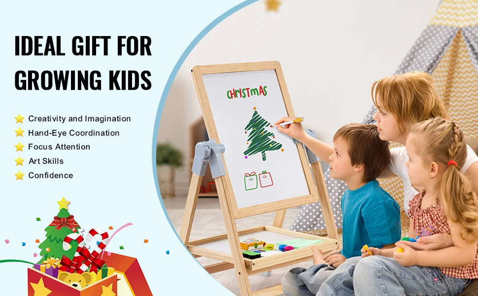 SucceBuy Standing Magnetic Drawing Board WordPad Art Easel with Painting Accessories Children Educational Toys for Kids Boy Girl