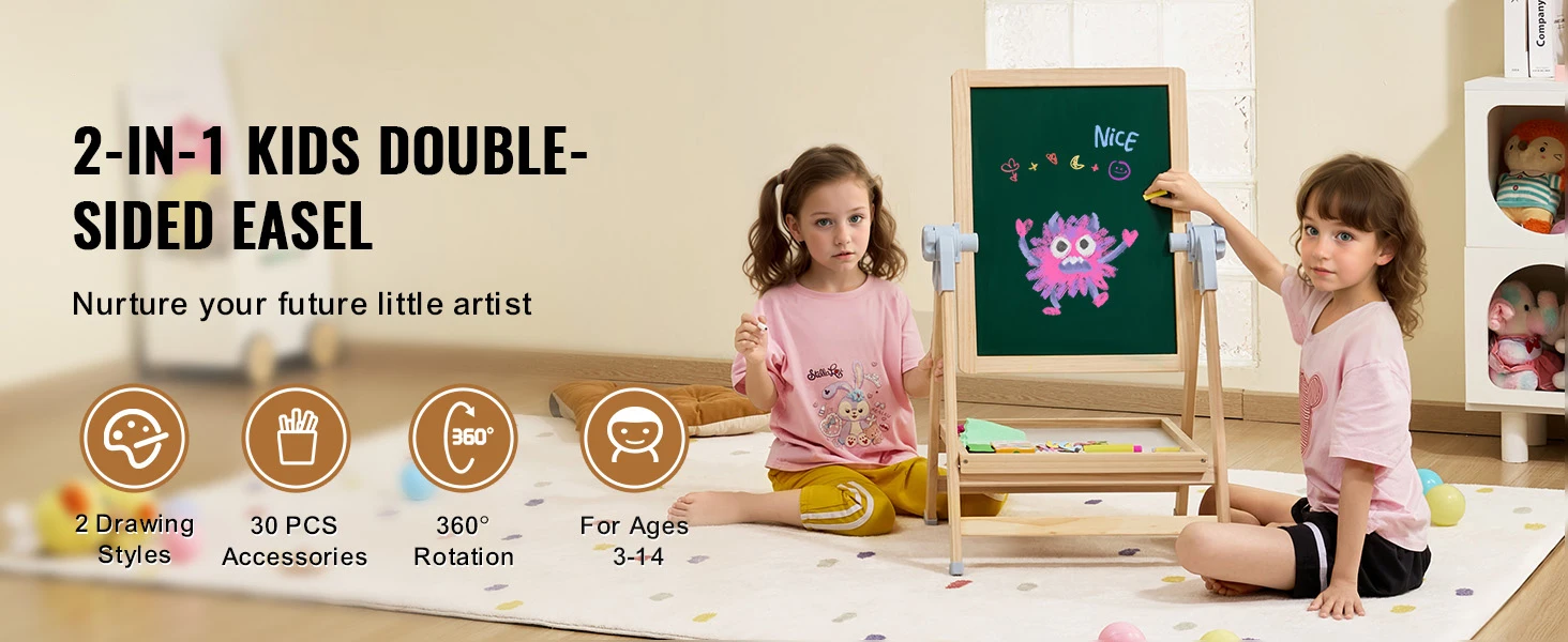 SucceBuy Standing Magnetic Drawing Board WordPad Art Easel with Painting Accessories Children Educational Toys for Kids Boy Girl