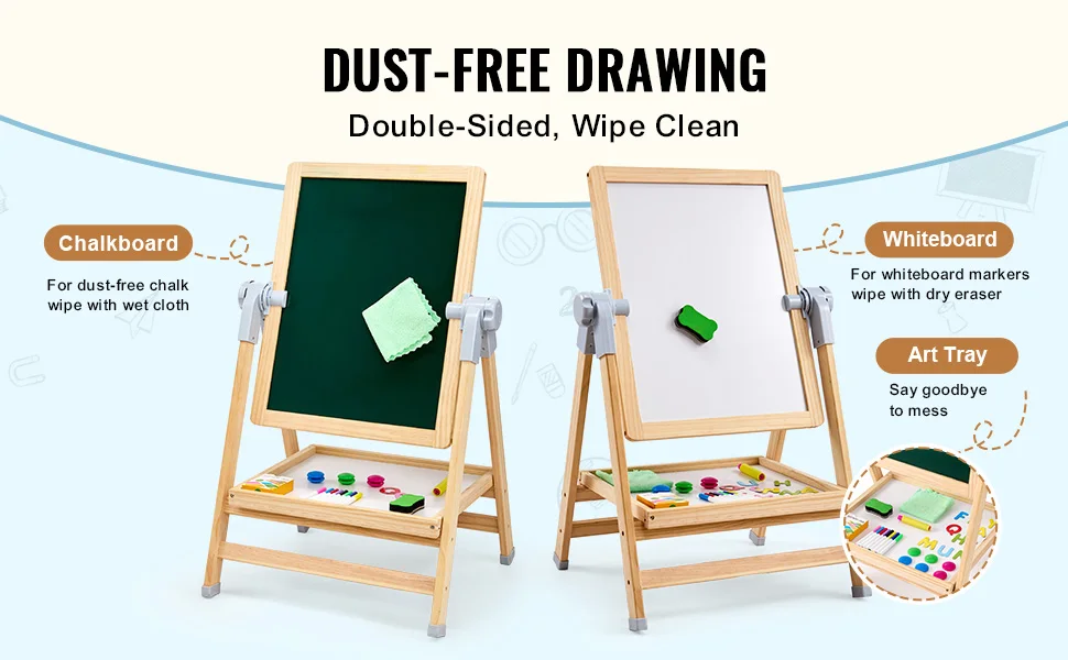 SucceBuy Standing Magnetic Drawing Board WordPad Art Easel with Painting Accessories Children Educational Toys for Kids Boy Girl