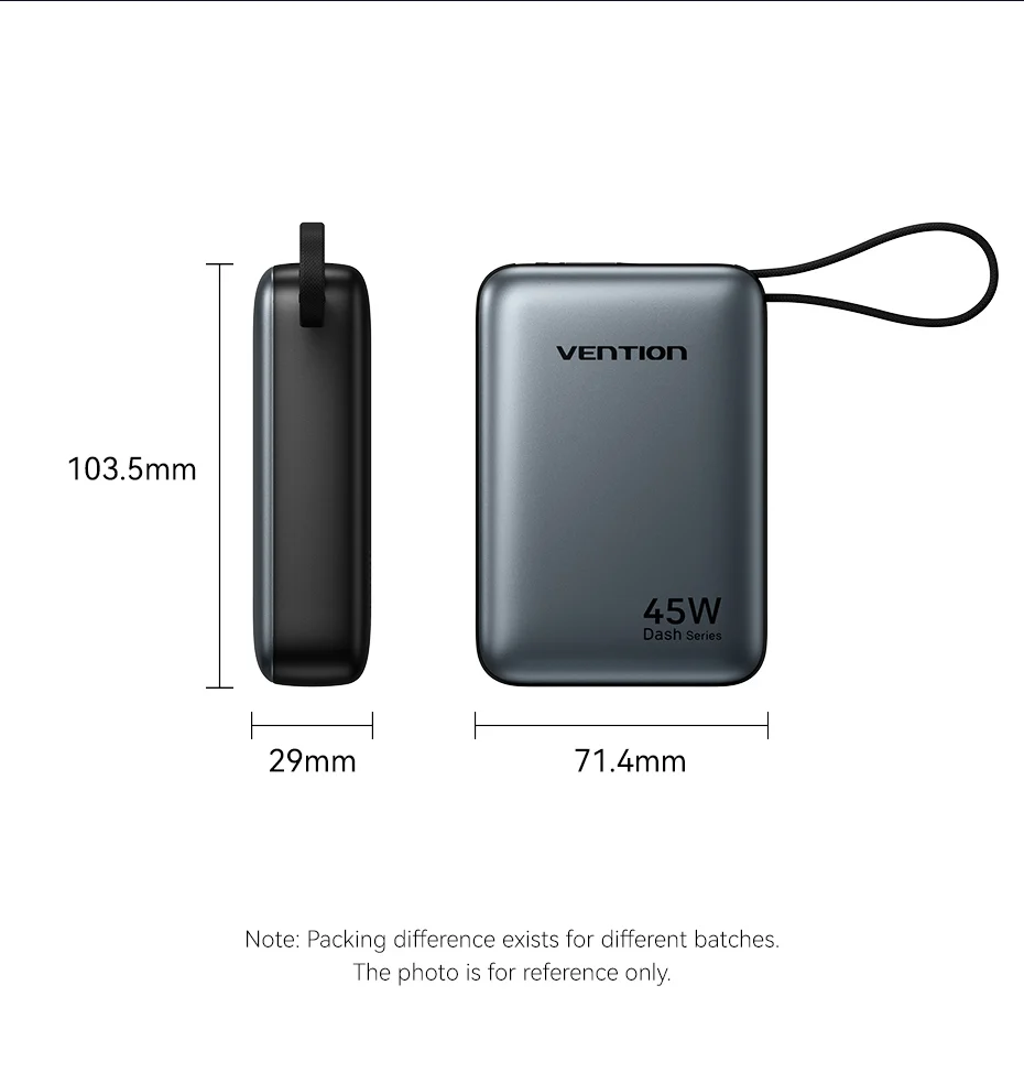 Vention CCC 45W 20000mAh Power Bank Fast Charging Portable Charger for iPhone 18 Pro Max Samsung Galaxy Battery 3C Powerbank