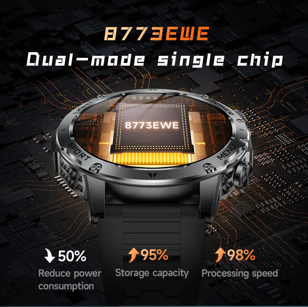 2025 1000mAh Super Capacity Battery Adult Men Smart Watch 1.7-inch Large Screen Bluetooth Call IP68 Waterproof SmartWatch Sports