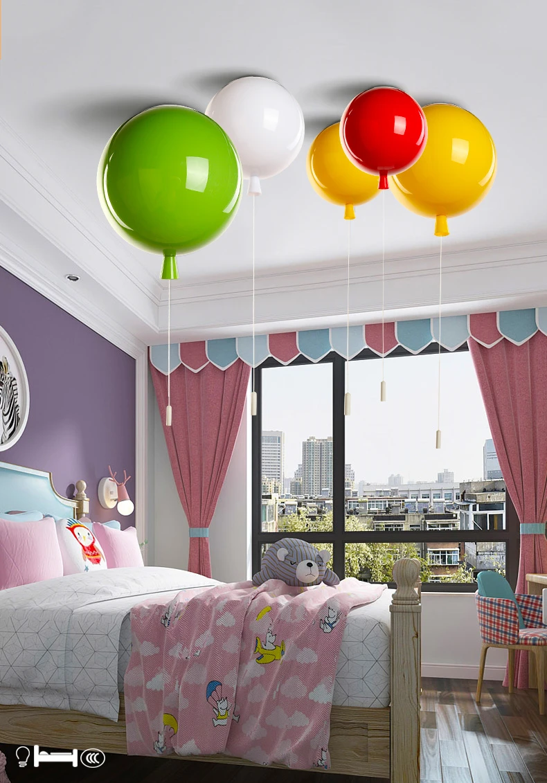 Modern Colorful Balloon Ceiling Lamp For Bedroom Children's Room Nordic Home Decor Luminaries E27 Acrylic Ceiling Light Fixtures