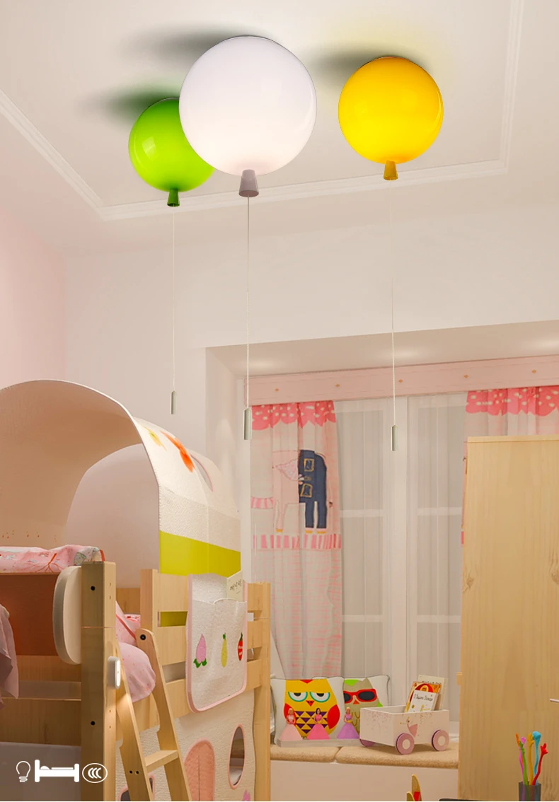 Modern Colorful Balloon Ceiling Lamp For Bedroom Children's Room Nordic Home Decor Luminaries E27 Acrylic Ceiling Light Fixtures
