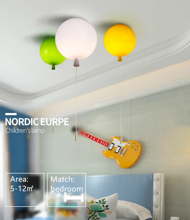 Modern Colorful Balloon Ceiling Lamp For Bedroom Children's Room Nordic Home Decor Luminaries E27 Acrylic Ceiling Light Fixtures