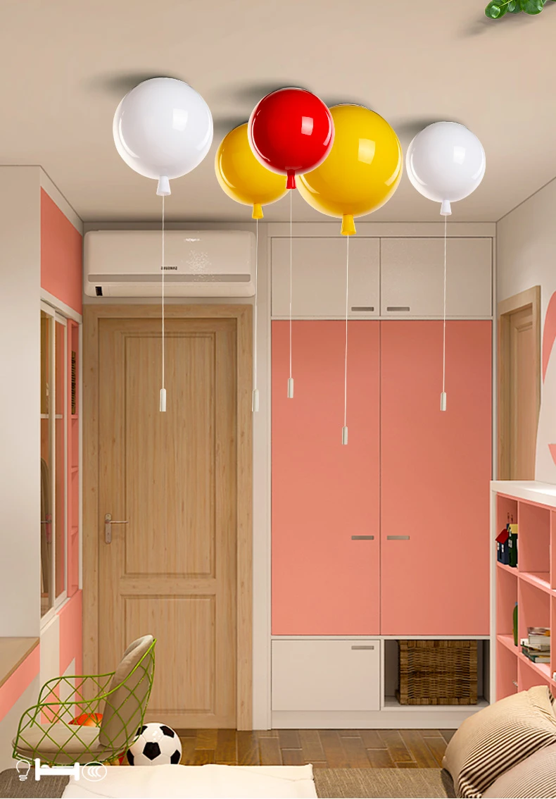 Modern Colorful Balloon Ceiling Lamp For Bedroom Children's Room Nordic Home Decor Luminaries E27 Acrylic Ceiling Light Fixtures