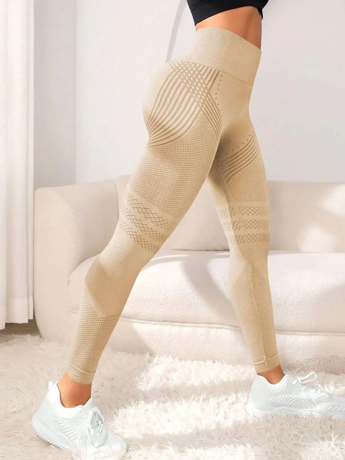 Seamless Knit Leggings for Women Elastic High Waist Tights Gym Trainning Hip Lift Quick Drying and Breathable Fitness Yoga Pants
