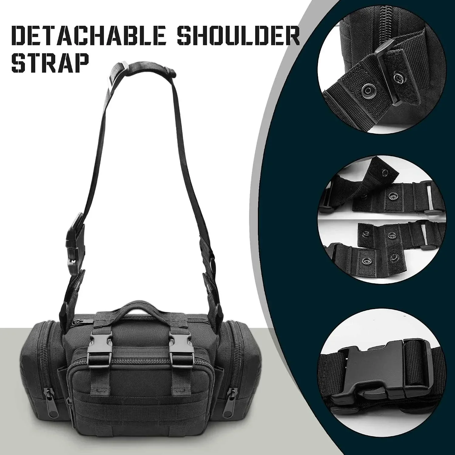 Outdoor Waist Bags for Men, Waist Fanny Packs Pouch Shoulder Bag Hand Carry Fishing Bag