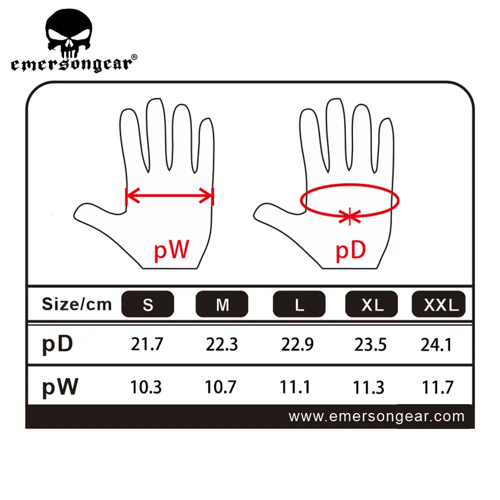 Emersongear Tactical All Finger Gloves Hunting Training Sport Climbing Shooting Cycling Full Finger Anti-Skid EM9347