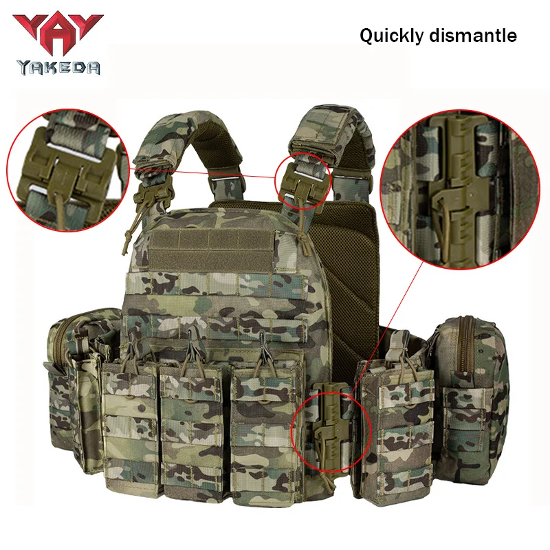 YAKEDA Quick disassembly training vest, detachable and expandable, comfortable, breathable, wear-resistant and tear resistant