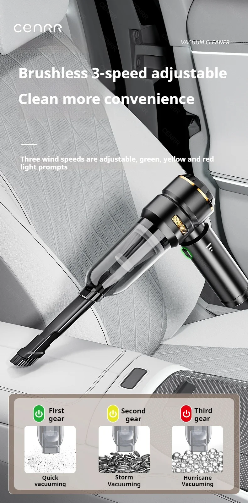 CENRR 998000PA Car Vacuum Cleaner Powerful Portable HandHeld Vacuum Cleaner For Car Wireless Cleaner Robot Car Accessories