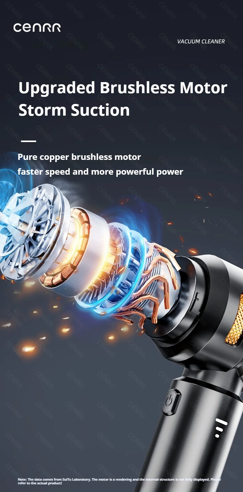 CENRR 998000PA Car Vacuum Cleaner Powerful Portable HandHeld Vacuum Cleaner For Car Wireless Cleaner Robot Car Accessories