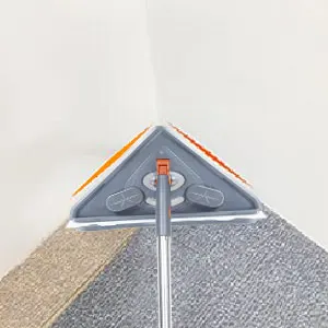 Wall Mop with Long Handle 360 ° Rotating Triangle Microfiber Wall Cleaning Mop Adjustable Dry and Wet Dust Mop Cleaner for Floor