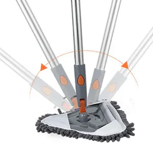 Wall Mop with Long Handle 360 ° Rotating Triangle Microfiber Wall Cleaning Mop Adjustable Dry and Wet Dust Mop Cleaner for Floor