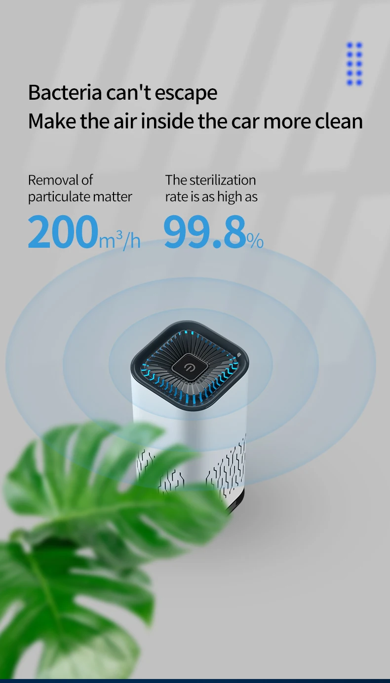 2026 New Car Air Purifier Negative Ion Air Car Oxygen Bar Odor Removal Car Air Purifier Car Home Dual-use