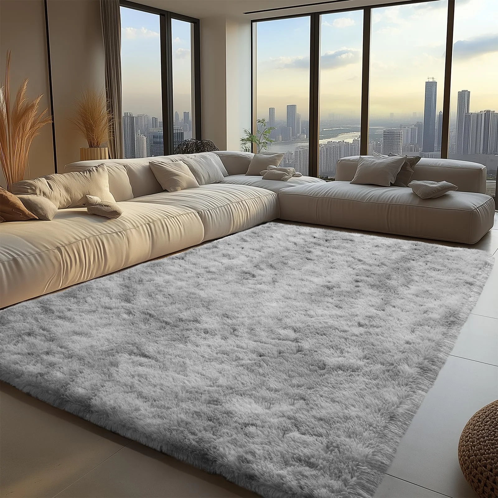 VIKAMA Minimalist Style Living Room Carpet, Fluffy And Slip-Resistant Children's Room Mat, Bathroom Carpet, Home Decoration