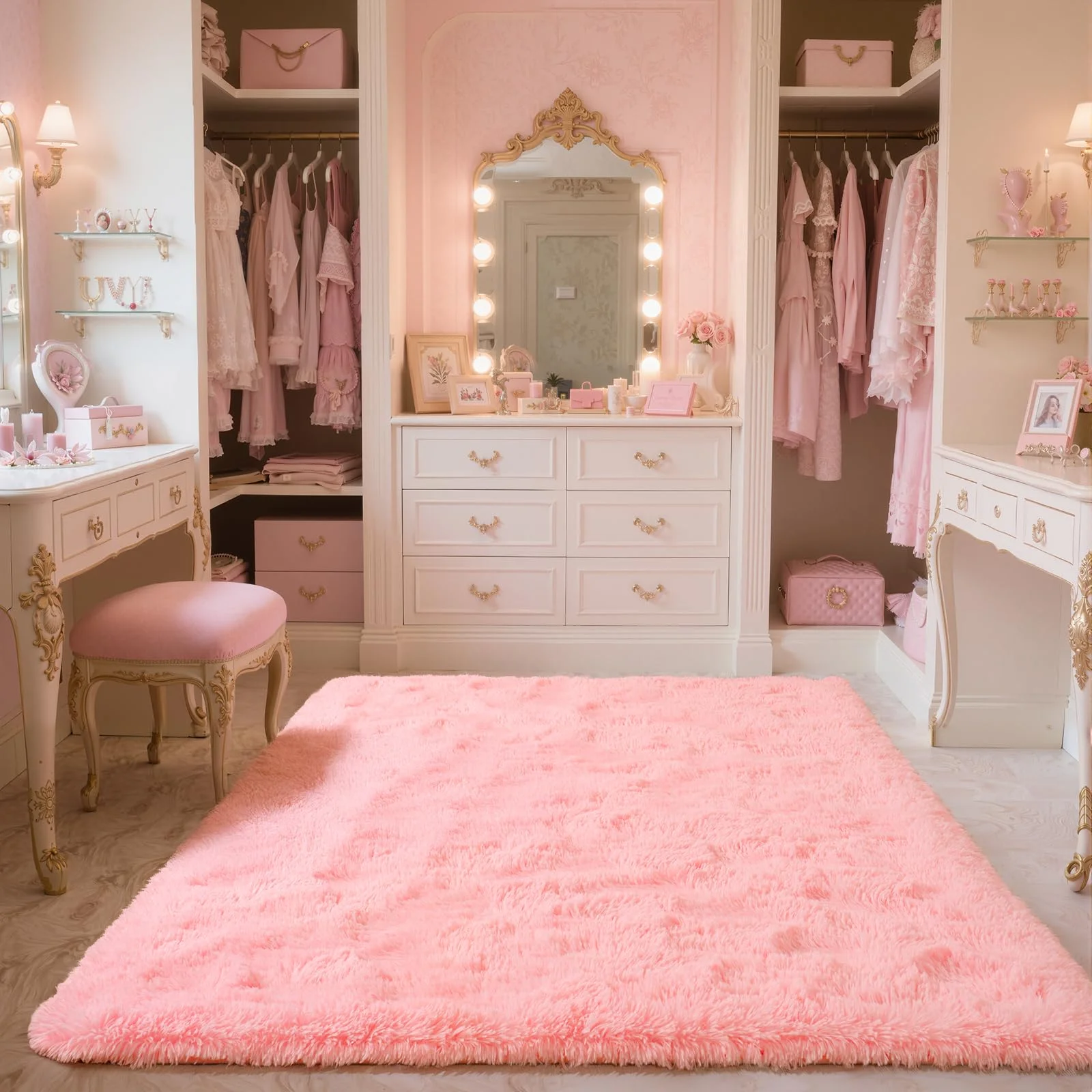 VIKAMA Minimalist Style Living Room Carpet, Fluffy And Slip-Resistant Children's Room Mat, Bathroom Carpet, Home Decoration