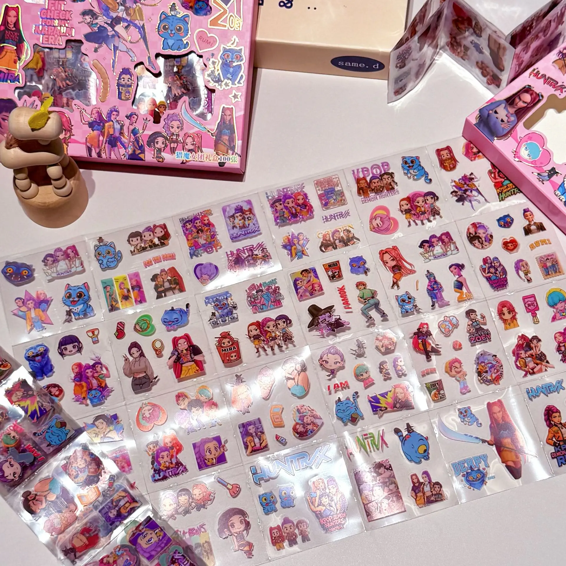 100pcs/set Idol Theme Cartoon Anime Stickers Rumi Mira Zoey Waterproof DIY Decorative Gifts for Guitar Notebook Luggage