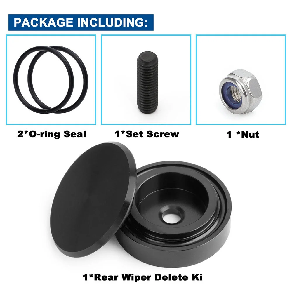 Aluminum Car Rear Wiper Delete Kit For Honda Civic Integra Mazda 3 BMW Volvo Acura RSX DC5 Plug Cap O-ring
