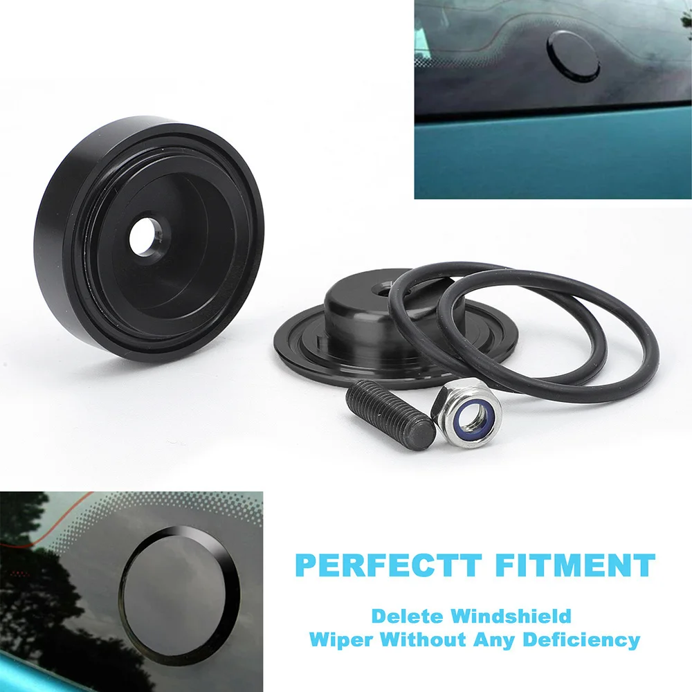 Aluminum Car Rear Wiper Delete Kit For Honda Civic Integra Mazda 3 BMW Volvo Acura RSX DC5 Plug Cap O-ring