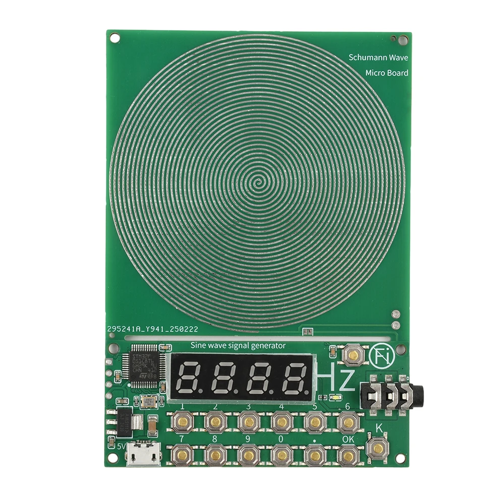 7.83HZ Schumann Wave Generator 0.01Hz~100000Hz Adjustable Frequency Sine Wave Generators 3.5MM Audio Resonator DC 5V Micro USB