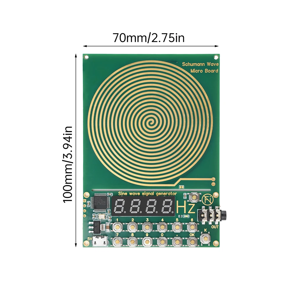 7.83HZ Schumann Wave Generator 0.01Hz~100000Hz Adjustable Frequency Sine Wave Generators 3.5MM Audio Resonator DC 5V Micro USB