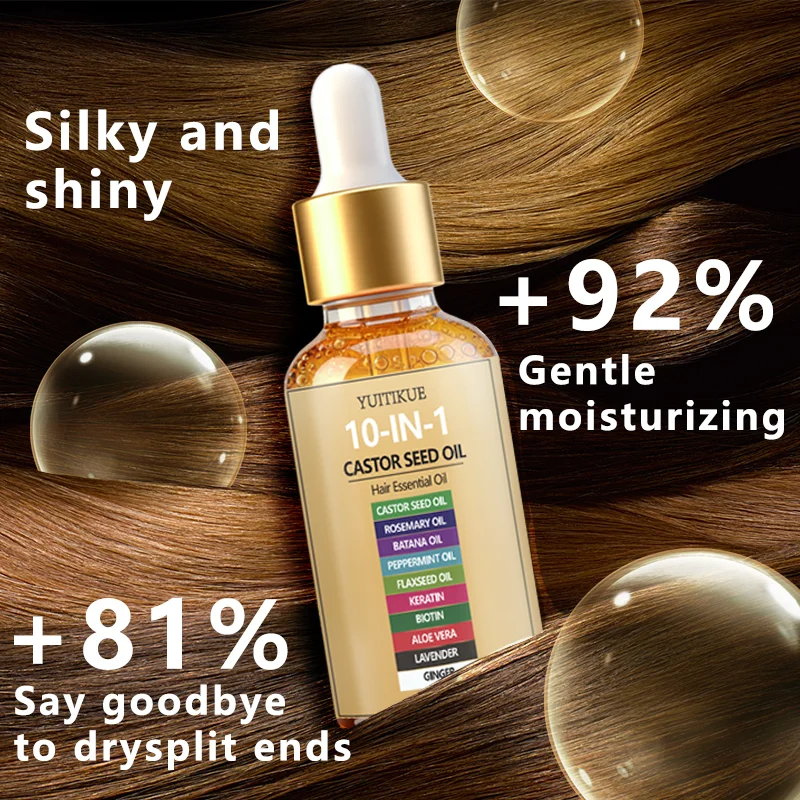 YUITIKUE 10-IN-1 Castor Seed Hair Oil | Natural Blend Of Batana, Rosemary & Biotin | For Deep Nourishment & Healthy Hair & Scalp