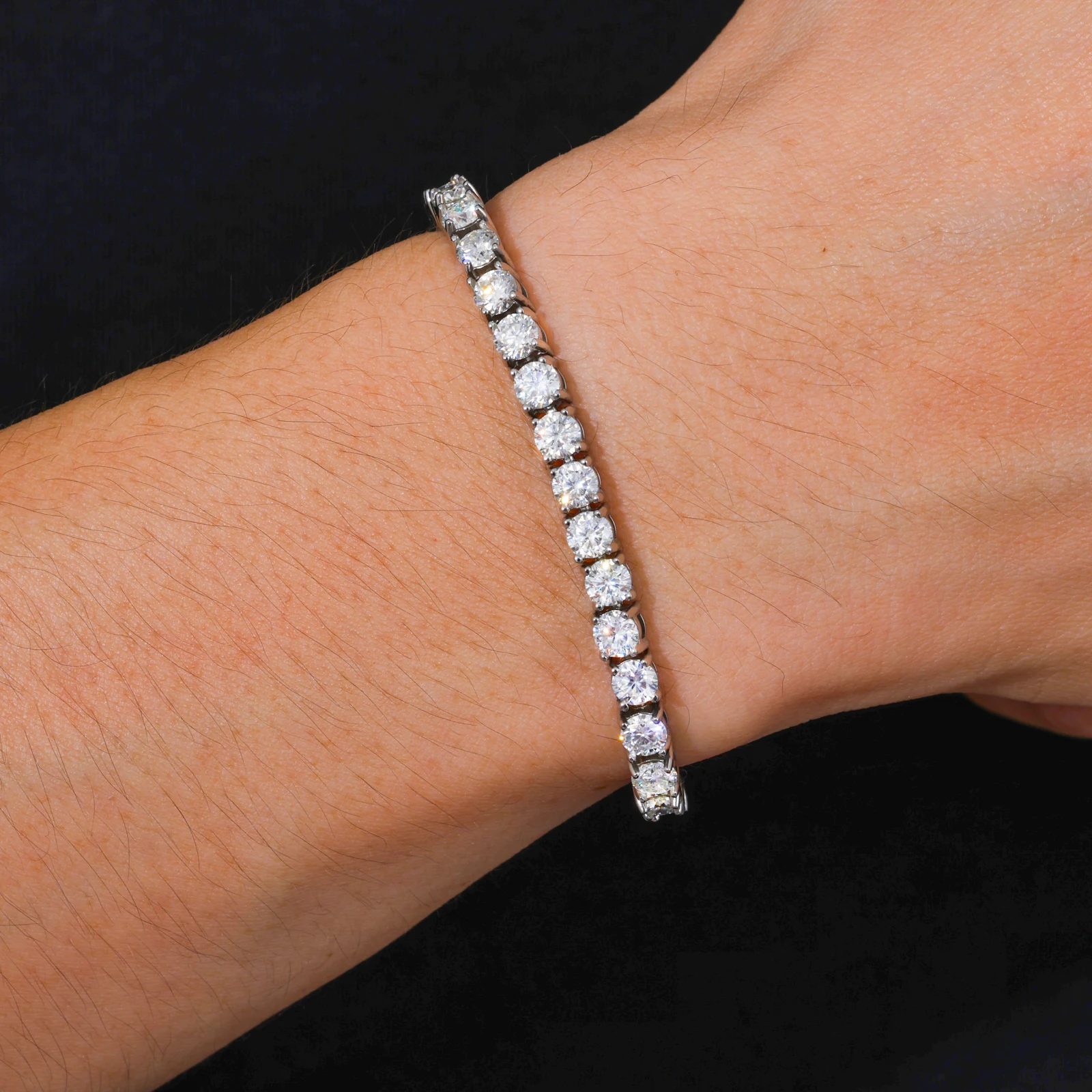 High Quality 316L Stainless Steel D VVS1 Moissanite Tennis Bracelet Iced Out Waterproof Daily Jewelry Chain Gifts for Men Women