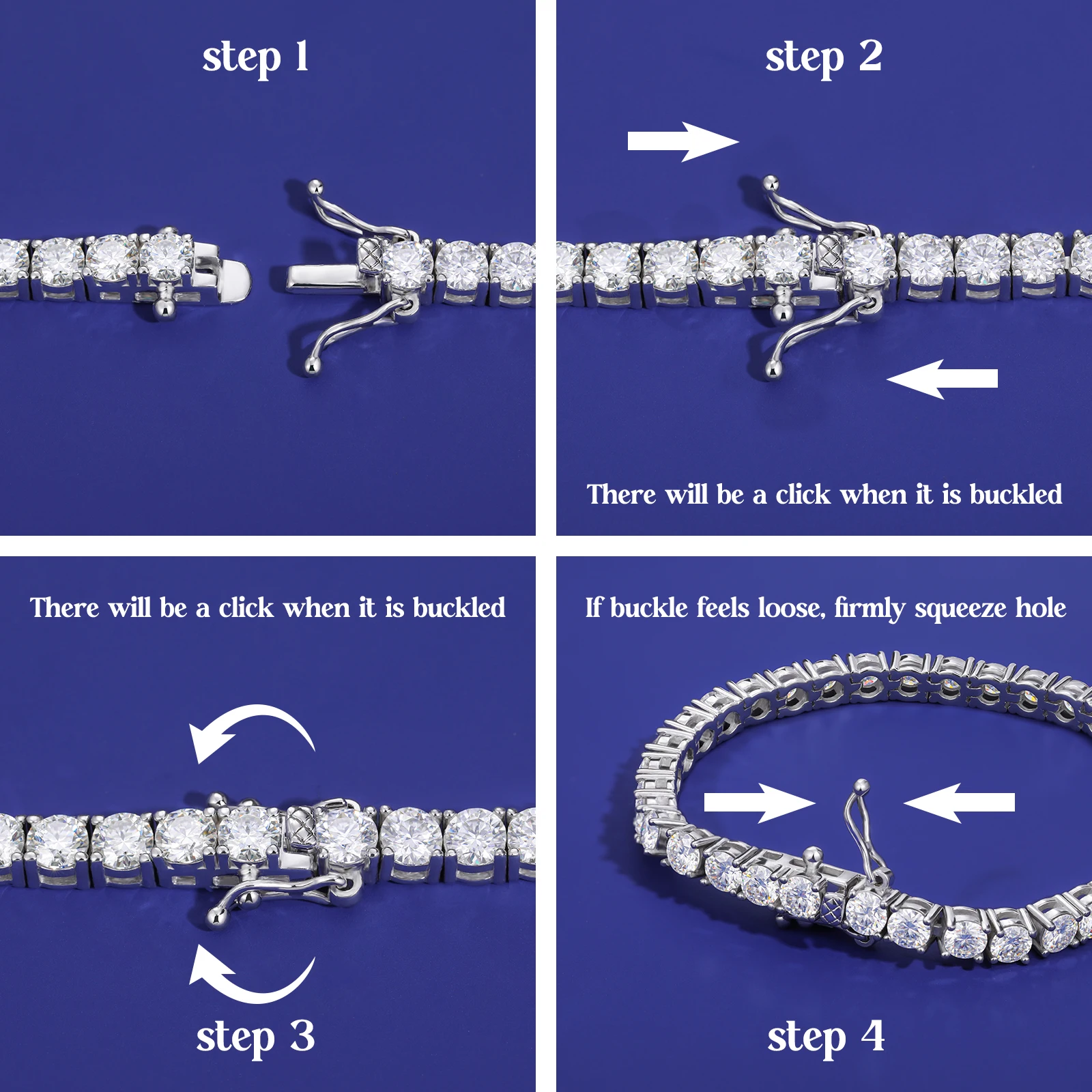 High Quality 316L Stainless Steel D VVS1 Moissanite Tennis Bracelet Iced Out Waterproof Daily Jewelry Chain Gifts for Men Women