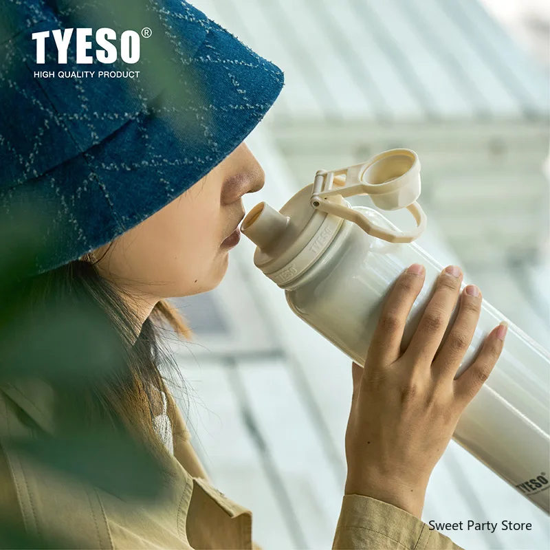 Tyeso Stainless Steel Thermos Mug Outdoor Sports Keeps Cold and Heat High Capacity Thermo Bottle Travel Vacuum Flask Thermal Cup