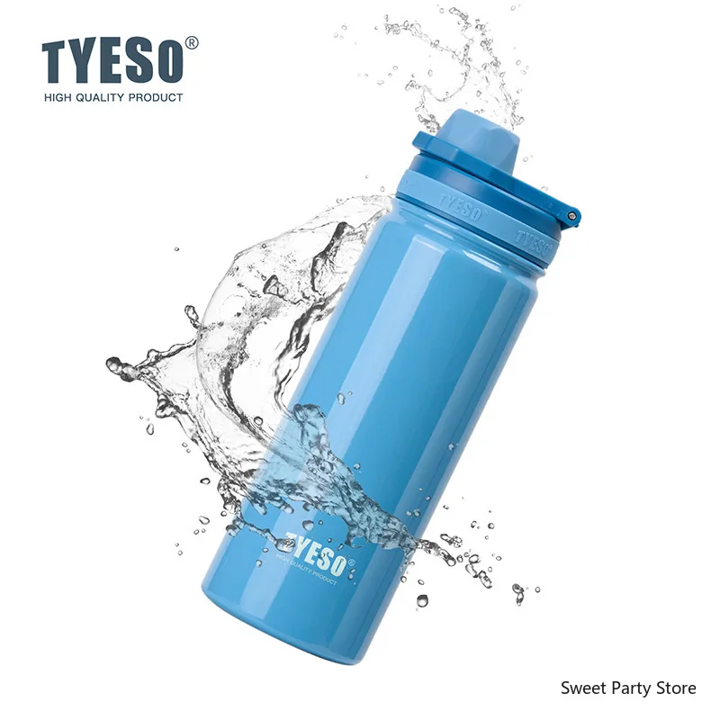 Tyeso Stainless Steel Thermos Mug Outdoor Sports Keeps Cold and Heat High Capacity Thermo Bottle Travel Vacuum Flask Thermal Cup