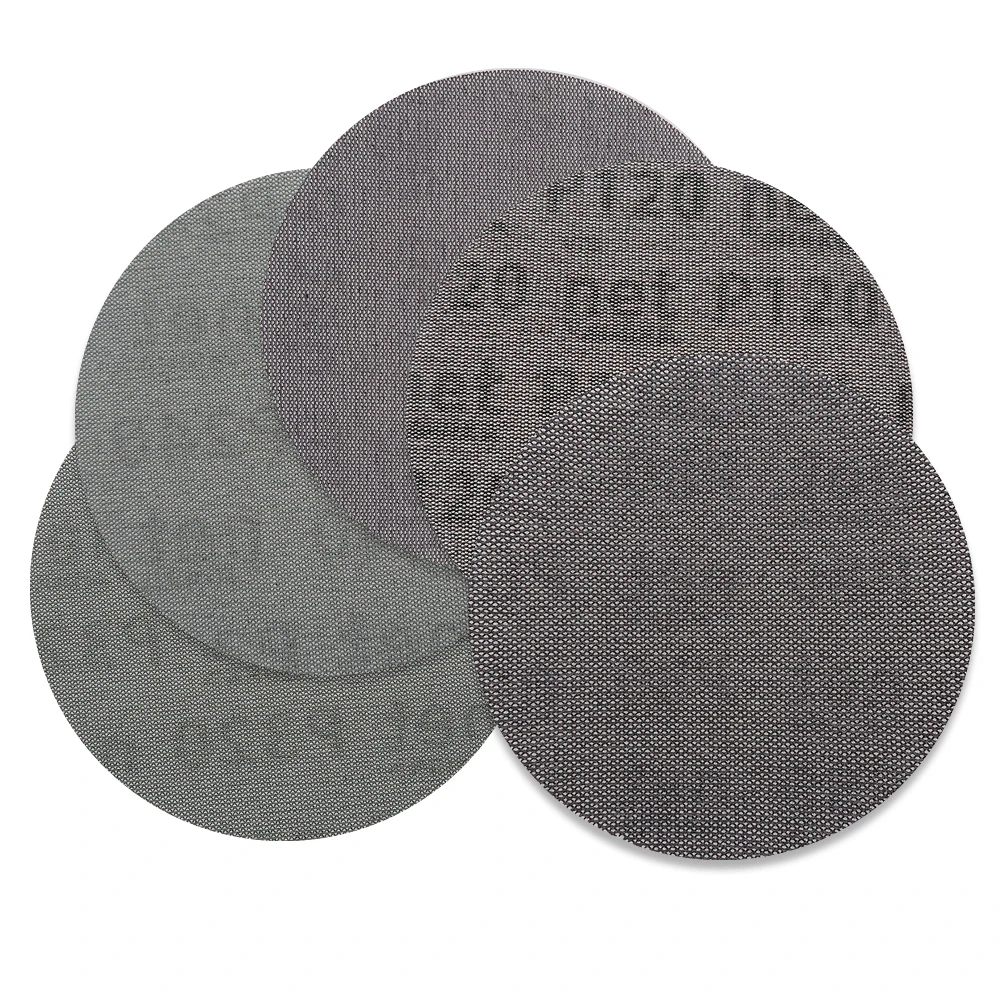 50Pcs/box 5 Inch 125mm Sandpaper Autonet Mesh Sanding Discs Dust Free Anti-blocking 80/120/180/240/320 Grits For Wood Sanding