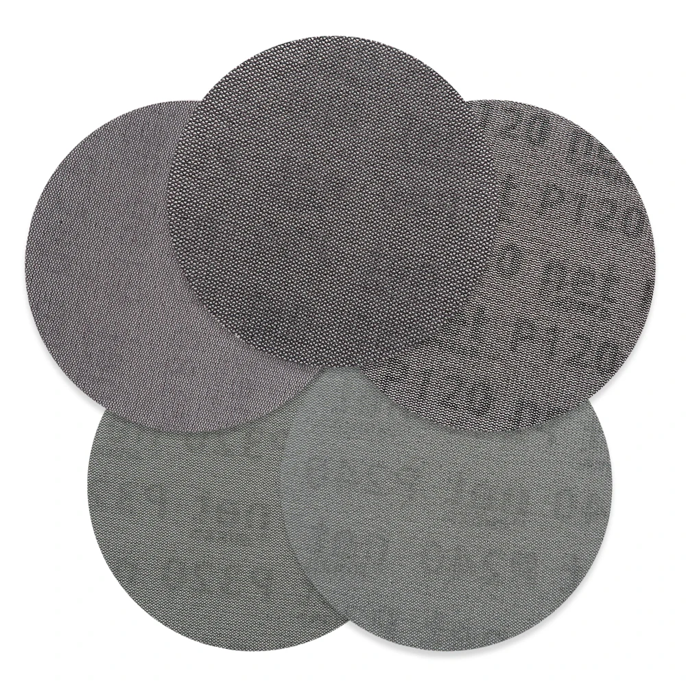 50Pcs/box 5 Inch 125mm Sandpaper Autonet Mesh Sanding Discs Dust Free Anti-blocking 80/120/180/240/320 Grits For Wood Sanding