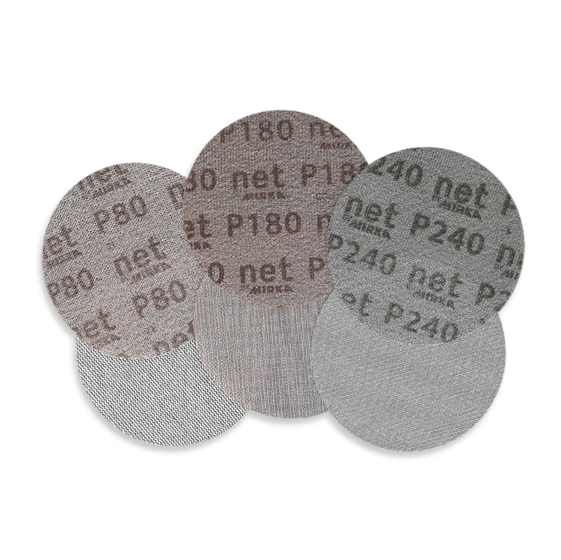 50Pcs/box 5 Inch 125mm Sandpaper Autonet Mesh Sanding Discs Dust Free Anti-blocking 80/120/180/240/320 Grits For Wood Sanding