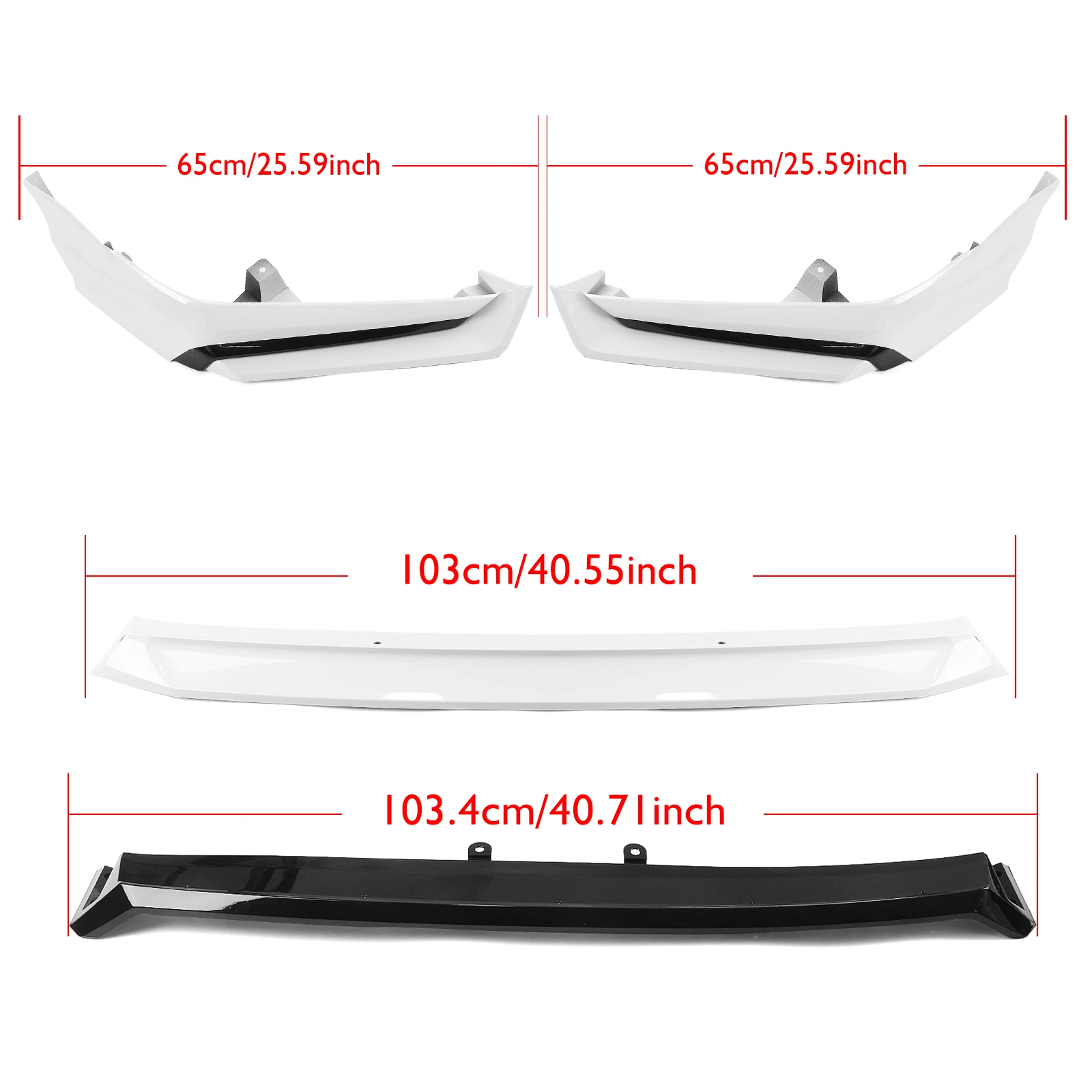 For 2022-24 Honda Civic Sedan And Hatchback Models YOFER Style Front Bumper Spoiler Lip Blade + Lower Side Splitter Corner Cover