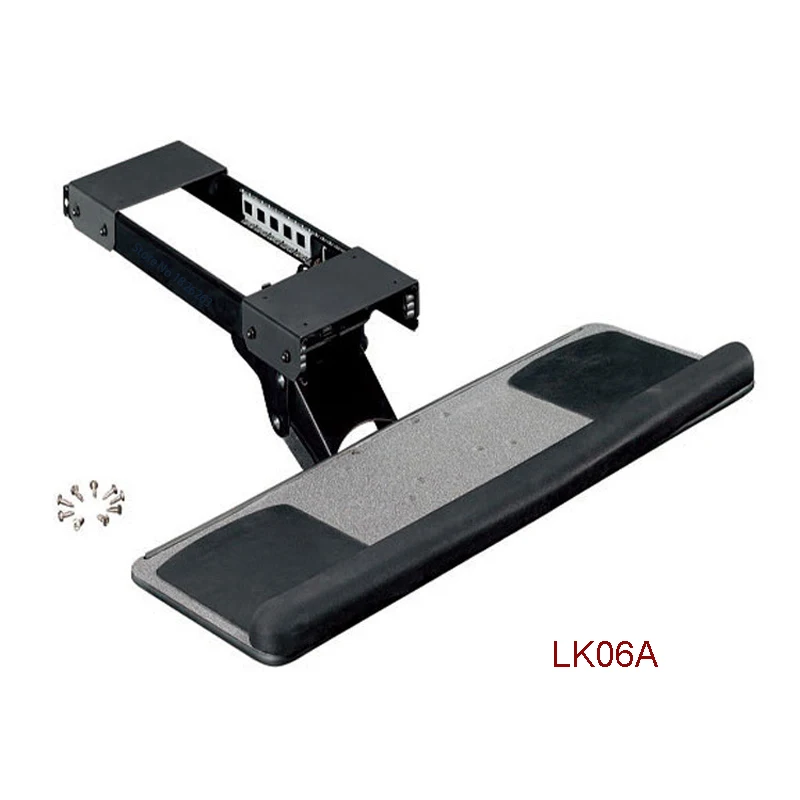 LK06AD Ergonomic Sliding Tilting XL Size Wrist Rest Keyboard Holder with Two Mouse Pads for Computer Desk Keyboard Tray Stand