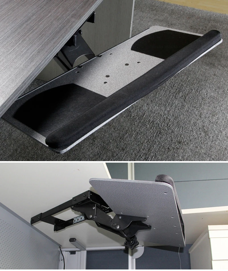 LK06AD Ergonomic Sliding Tilting XL Size Wrist Rest Keyboard Holder with Two Mouse Pads for Computer Desk Keyboard Tray Stand