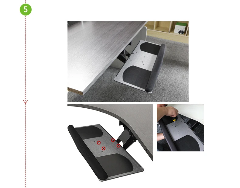 LK06AD Ergonomic Sliding Tilting XL Size Wrist Rest Keyboard Holder with Two Mouse Pads for Computer Desk Keyboard Tray Stand
