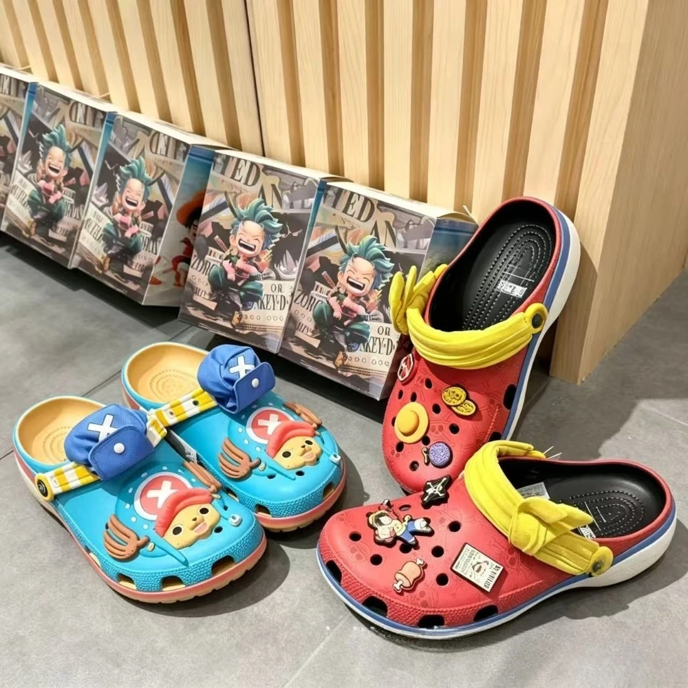 ONE PIECE Luffy Anime Slippers Outdoor Travel Beach Sandals Men Non-Slip Home Shoes Slipper Chopper Cartoon Sasuke Cave Shoes