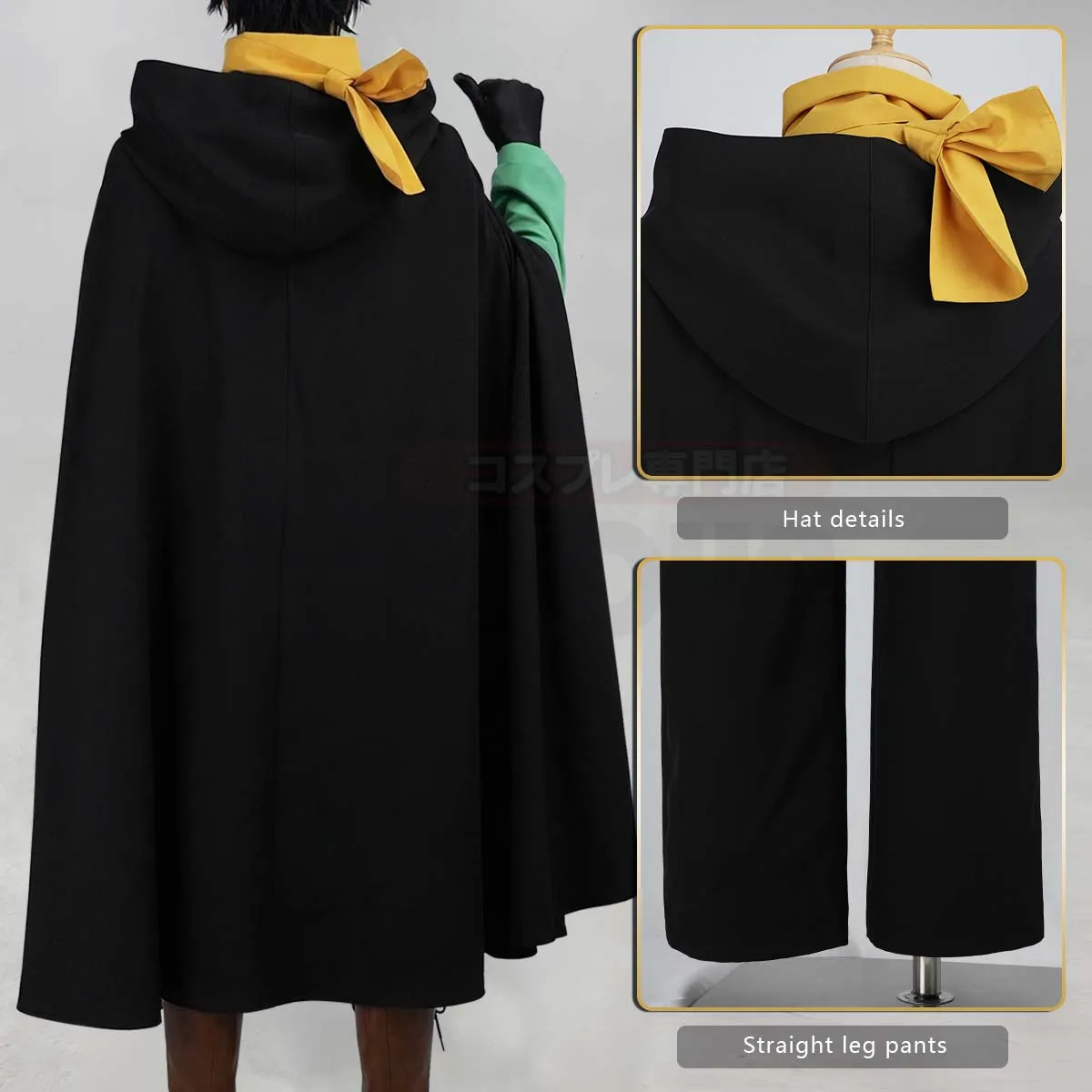 HOLOUN Natsuki Subaru Cosplay Costume Zero Anime Black Cloak Vest T-shirt Pants Scarf XS-3XL
