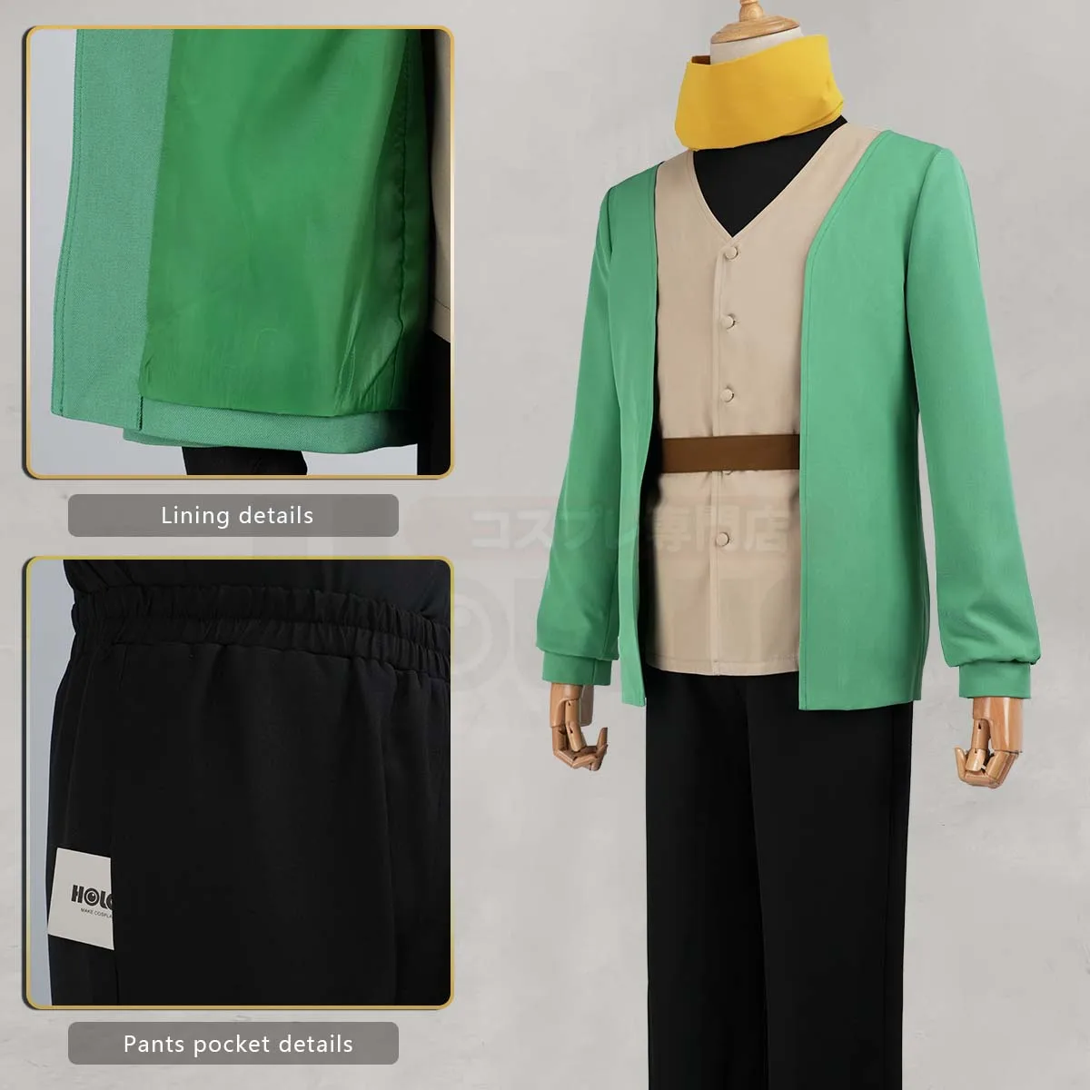 HOLOUN Natsuki Subaru Cosplay Costume Zero Anime Black Cloak Vest T-shirt Pants Scarf XS-3XL
