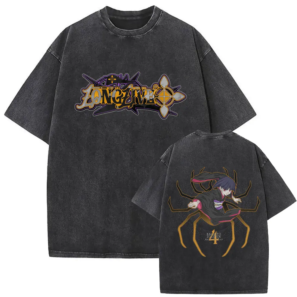 Washed Vintage Anime Hunter X Hunter T-shirt Hisoka Graphic T Shirt Men Women Casual Oversized Cotton T-shirts Short Sleeve Tops