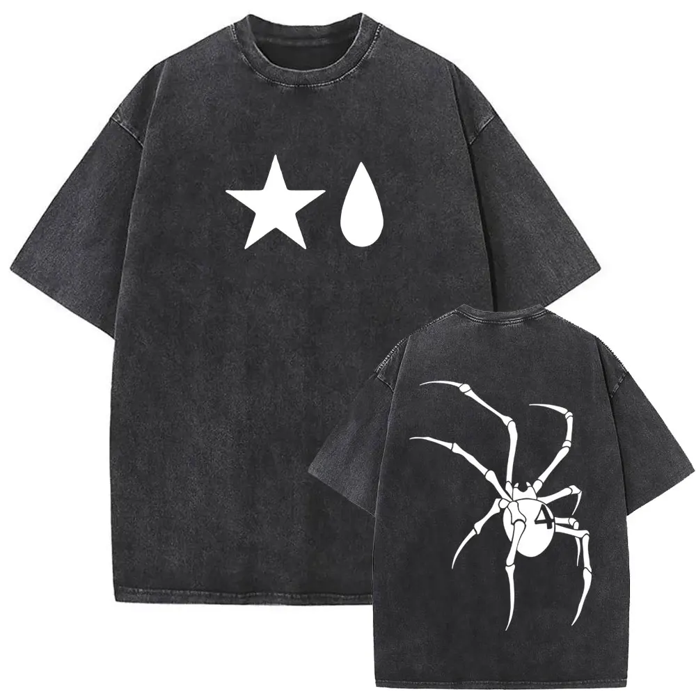 Washed Vintage Anime Hunter X Hunter T-shirt Hisoka Graphic T Shirt Men Women Casual Oversized Cotton T-shirts Short Sleeve Tops