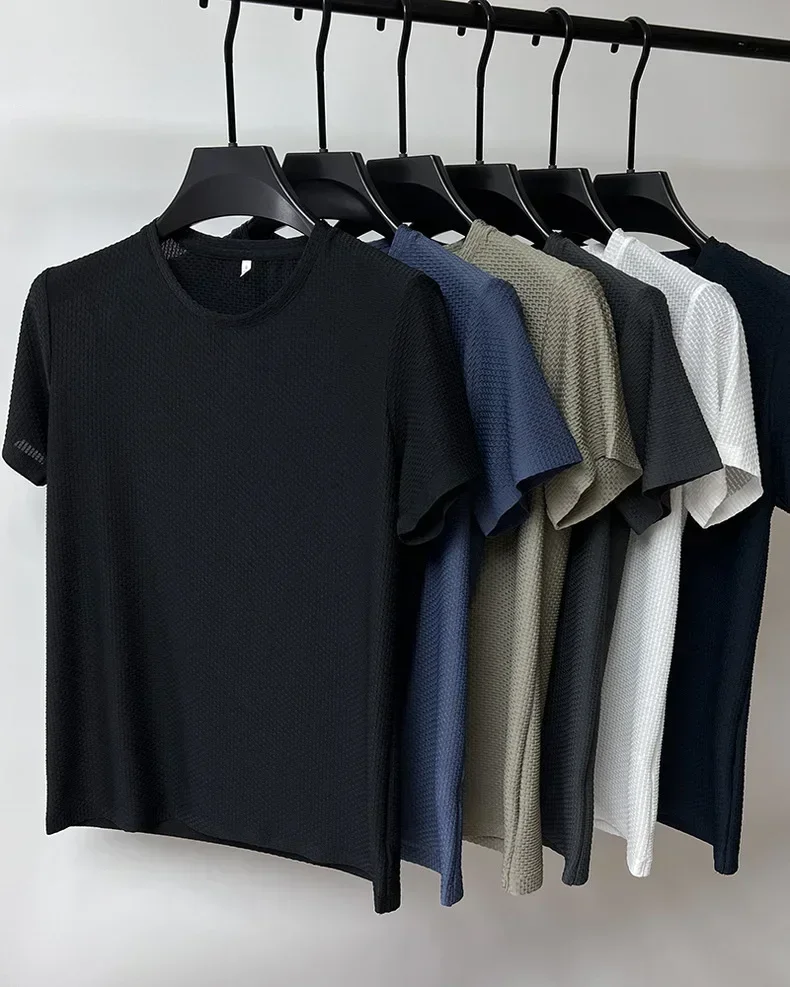 Fishing Hunting Sports Outdoor Hiking Running Summer Ice Silk High-End T Shirts Cycling Camping Men's Breathable Fashion T-Shirt