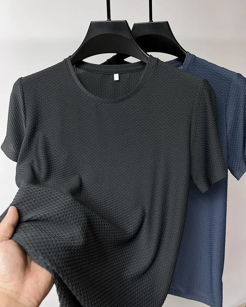 Fishing Hunting Sports Outdoor Hiking Running Summer Ice Silk High-End T Shirts Cycling Camping Men's Breathable Fashion T-Shirt