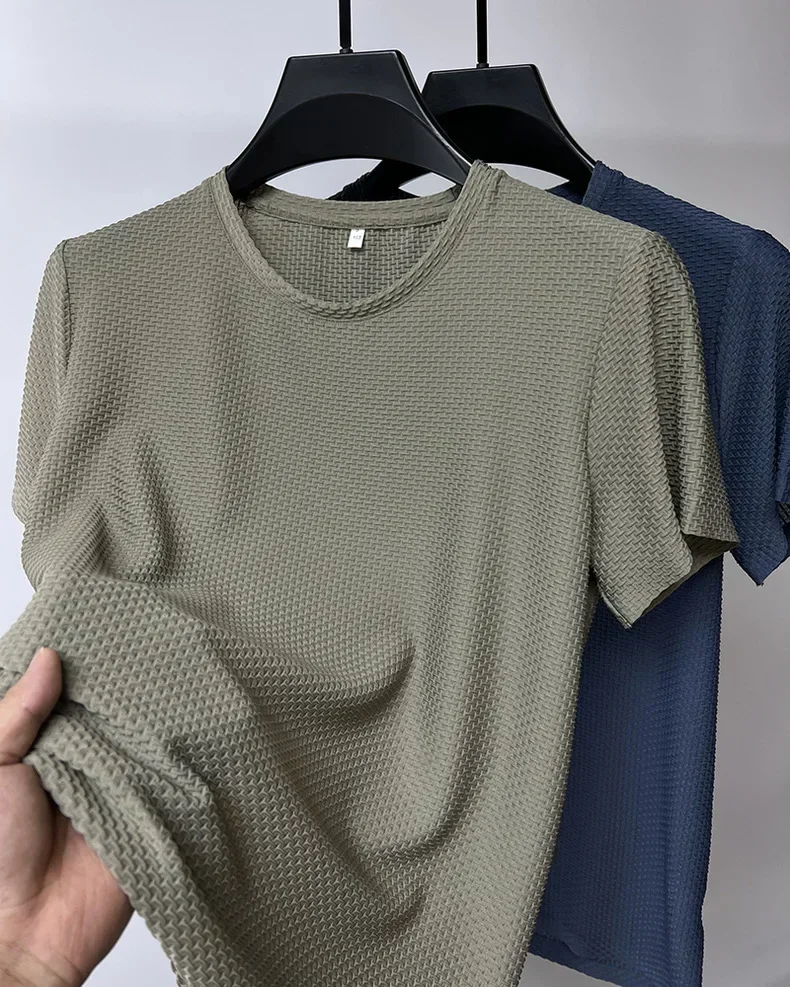 Fishing Hunting Sports Outdoor Hiking Running Summer Ice Silk High-End T Shirts Cycling Camping Men's Breathable Fashion T-Shirt
