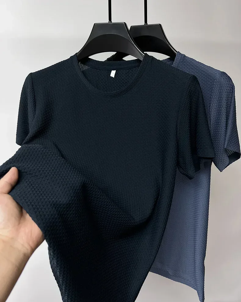 Fishing Hunting Sports Outdoor Hiking Running Summer Ice Silk High-End T Shirts Cycling Camping Men's Breathable Fashion T-Shirt