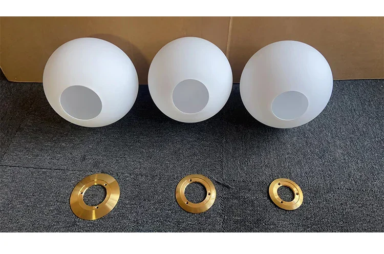 Black/Silver/Bronze D12/15/18/20cm DIY lampshade replaced with threaded metal matte white spherical glass lampshade